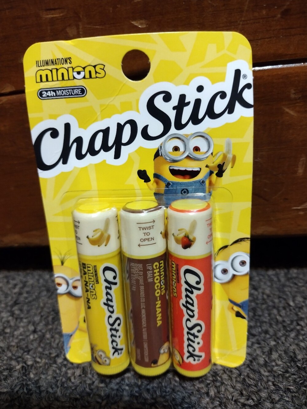 Chap Stick Minions Lip Balm 3-Pack - Yellow/Red/Brown